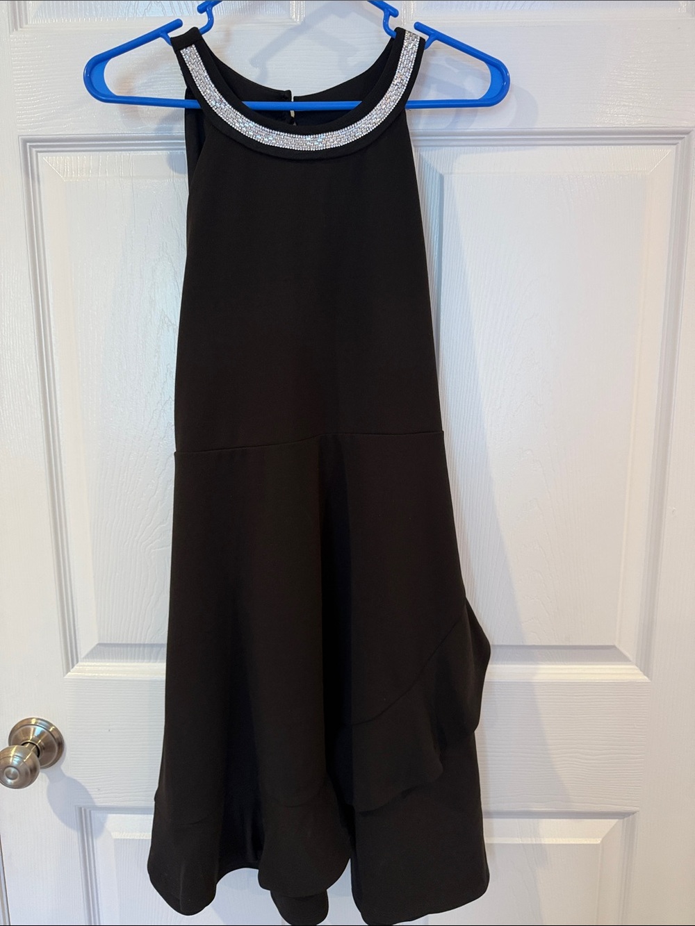 Speechless Black Formal Dress with Rhinestone Collar